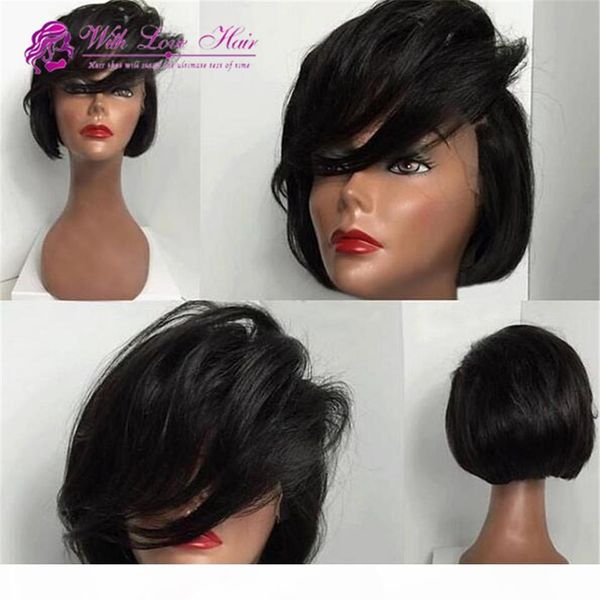side part glueless malaysian virgin human hair full lace wig with bangs front lace wig fashion bob wig natural color ing, Black
side part glueless malaysian virgin human hair full lace wig with bangs front lace wig fashion bob wig natural color ing, Black