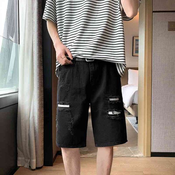 men's shorts summer ripped jeans slim fashion black white hole denim men streetwear loose hip-hop straight mens 6tgg, White;black
men's shorts summer ripped jeans slim fashion black white hole denim men streetwear loose hip-hop straight mens 6tgg, White;black