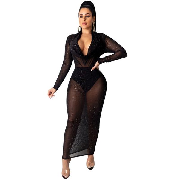 mesh see-through glitter evening party long dress women v-neck long sleeve ankle-length sequin bodycon maxi dress vestidos, Black;gray
mesh see-through glitter evening party long dress women v-neck long sleeve ankle-length sequin bodycon maxi dress vestidos, Black;gray