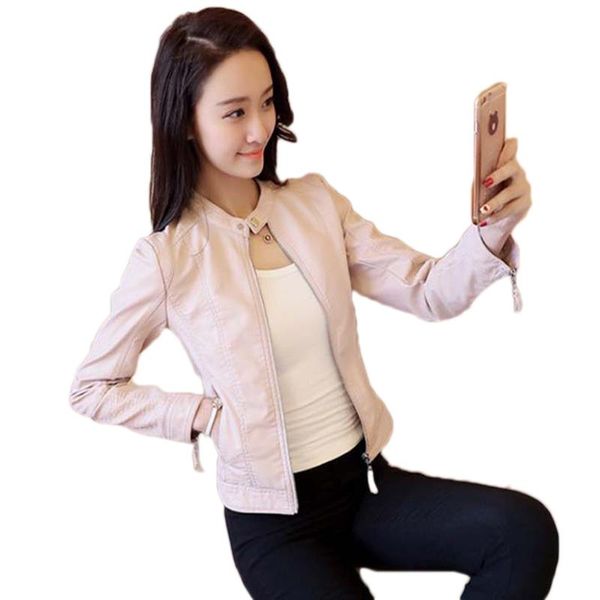 women's jackets 2021 koran style slim spring autumn leather jacket for women pu pink windproof long sleeve short, Black;brown
women's jackets 2021 koran style slim spring autumn leather jacket for women pu pink windproof long sleeve short, Black;brown