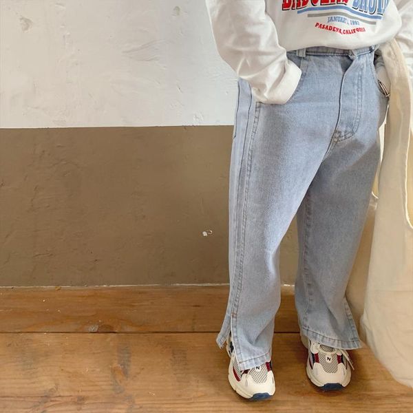 trousers 2021 children's split jeans girls casual bell bottom pants for kids korean baby clothes girl leggings, Blue
trousers 2021 children's split jeans girls casual bell bottom pants for kids korean baby clothes girl leggings, Blue