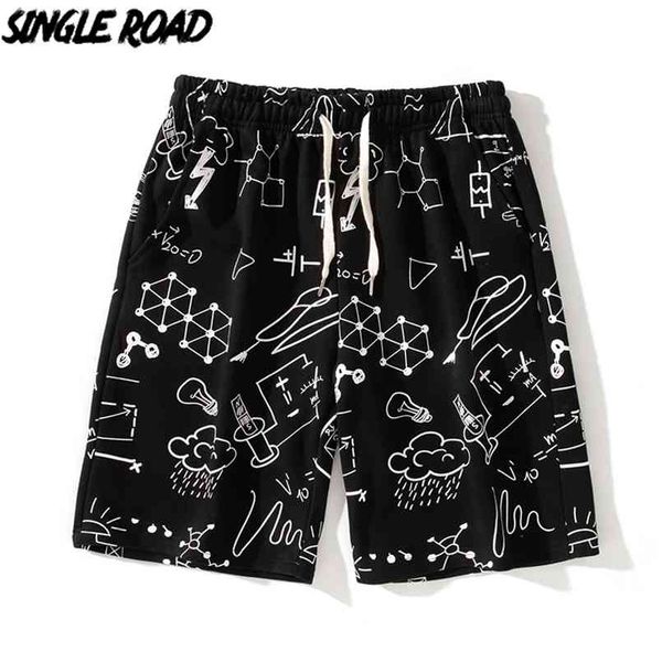 single road men's casual shorts summer full print short fifth pants japanese streetwear running sports for 210716, White;black
single road men's casual shorts summer full print short fifth pants japanese streetwear running sports for 210716, White;black