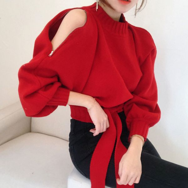2021 korean style pullovers autumn winter new ladies sweaters off shoulder long sleeve women clothing uvsu, White;black
2021 korean style pullovers autumn winter new ladies sweaters off shoulder long sleeve women clothing uvsu, White;black