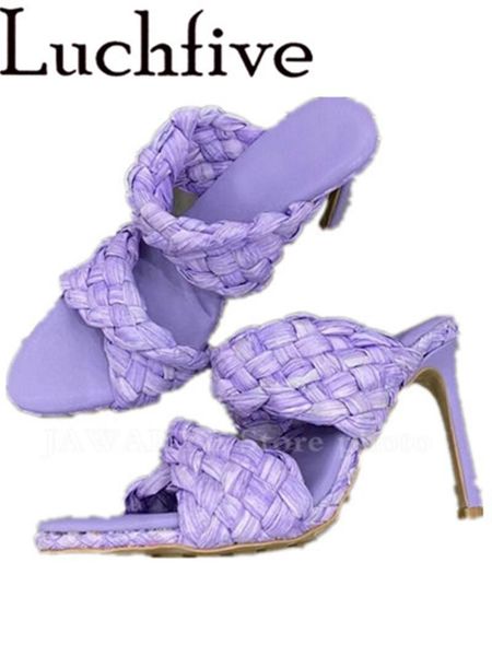 2021 weave slippers candy color open toe high heel mules gladiator sandals summer luxury beach party shoes, Black
2021 weave slippers candy color open toe high heel mules gladiator sandals summer luxury beach party shoes, Black