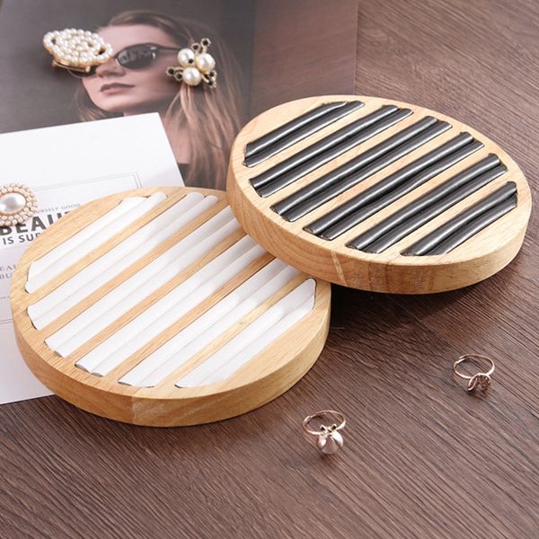 1 pc rings display tray wooden round ring holder showing plate jewelry organizer showcase for shop
1 pc rings display tray wooden round ring holder showing plate jewelry organizer showcase for shop