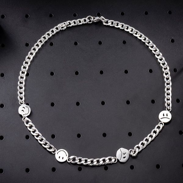 fashion brand smile sad expression bag men and women personality hip hop hollow titanium steel pendant, Silver
fashion brand smile sad expression bag men and women personality hip hop hollow titanium steel pendant, Silver