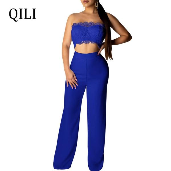 women's jumpsuits & rompers qili women strapless two piece set lace pants solid wile leg romper fashion casual, Black;white
women's jumpsuits & rompers qili women strapless two piece set lace pants solid wile leg romper fashion casual, Black;white