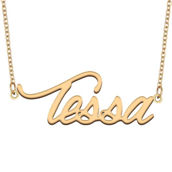 pendant necklaces tessa name necklace for women stainless steel jewelry 18k gold plated nameplate femme mother girlfriend gift, Silver
pendant necklaces tessa name necklace for women stainless steel jewelry 18k gold plated nameplate femme mother girlfriend gift, Silver