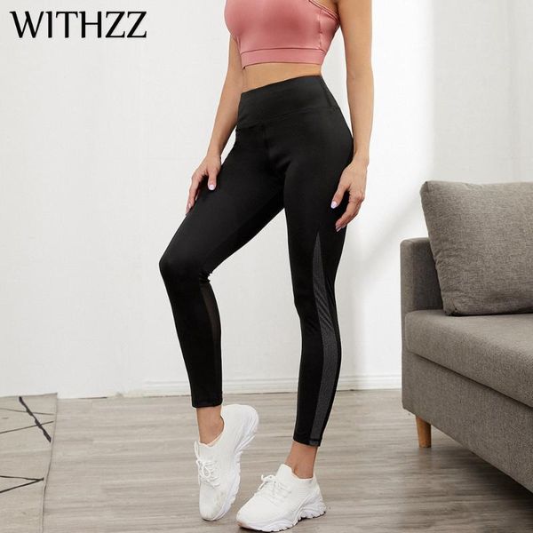 women's leggings withzz female high waist mesh color matching sports and leisure fitness women pants, Black
women's leggings withzz female high waist mesh color matching sports and leisure fitness women pants, Black