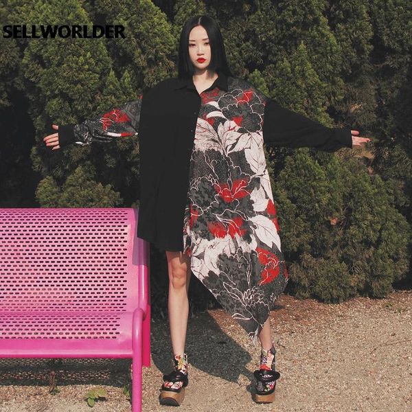 casual dresses 2021 sellworlder woman japan style asymmetrical floral print blouse dress, Black;gray
casual dresses 2021 sellworlder woman japan style asymmetrical floral print blouse dress, Black;gray