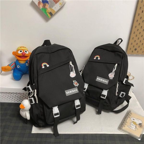 school bags summer fashion contrast color women's backpack cute doll pendant university for girls large capacity travel backbags
school bags summer fashion contrast color women's backpack cute doll pendant university for girls large capacity travel backbags