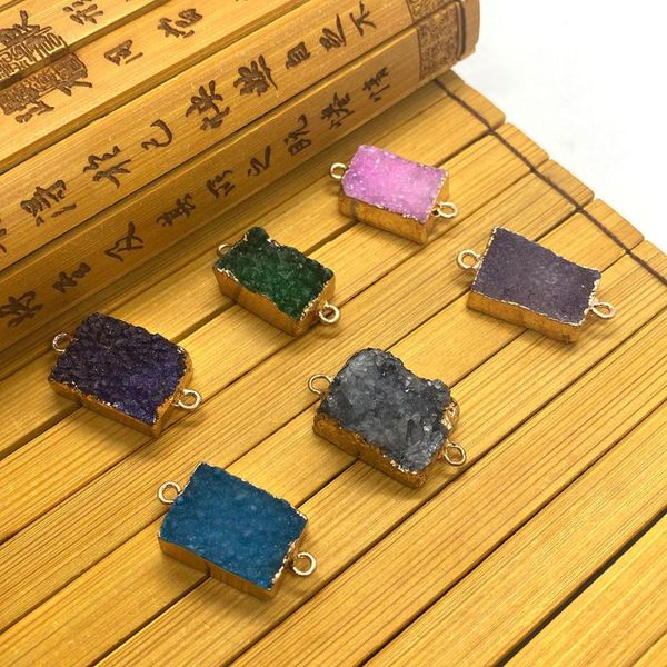 charms natural stone pendant multicolor crystal rectangle double hole plating edge diy handmade creation charm jewelry decoration, Bronze;silver
charms natural stone pendant multicolor crystal rectangle double hole plating edge diy handmade creation charm jewelry decoration, Bronze;silver