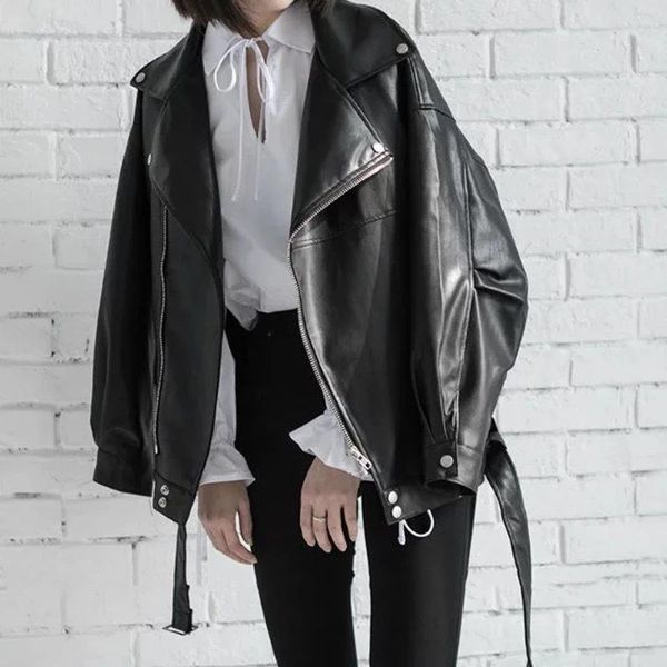 women's jackets 2021 autumn winter pu leather loose turn-down collar zipper fashion wild jacket coats, Black;brown
women's jackets 2021 autumn winter pu leather loose turn-down collar zipper fashion wild jacket coats, Black;brown