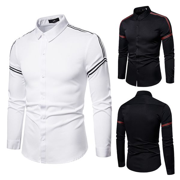 man designers mens casual shirts vintage clothes tshirt homme men's clothing luxurys button up collared cardigan fashion summer long sl, White;black
man designers mens casual shirts vintage clothes tshirt homme men's clothing luxurys button up collared cardigan fashion summer long sl, White;black