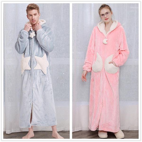 men's sleepwear 2021 women men coral velvet bathrobe pajamas robe couple winter warm hooded long nightgown casual bath robes overcoat, Black;brown
men's sleepwear 2021 women men coral velvet bathrobe pajamas robe couple winter warm hooded long nightgown casual bath robes overcoat, Black;brown