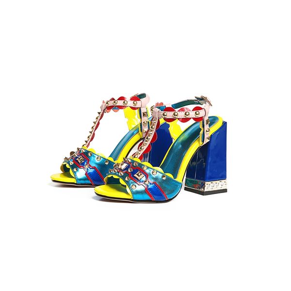 2018 Designer Rock Studded Gladiator Sandals for Women Rome Punk Mixed Colors Style Rivets Sandals Ladies Summer Gladiator Shoes, Blue
2018 Designer Rock Studded Gladiator Sandals for Women Rome Punk Mixed Colors Style Rivets Sandals Ladies Summer Gladiator Shoes, Blue