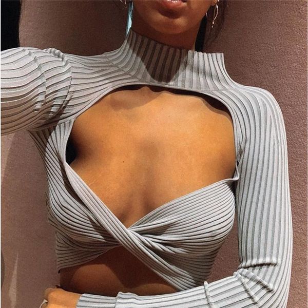 women's t-shirt thorn tree 2021 hollow out t-shirts crop women spring turtleneck knitted bandage hole bust exposed navel, White
women's t-shirt thorn tree 2021 hollow out t-shirts crop women spring turtleneck knitted bandage hole bust exposed navel, White