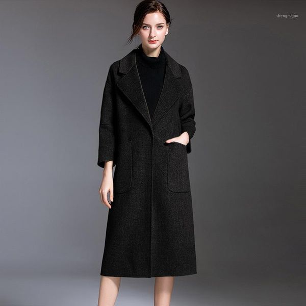 women's wool & blends double-sided cashmere windbreaker female 2021 arrival high-end length loose temperament woolen overcoat winter 19, Black
women's wool & blends double-sided cashmere windbreaker female 2021 arrival high-end length loose temperament woolen overcoat winter 19, Black