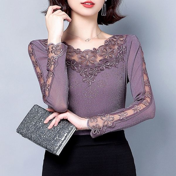 4xl round neck lace bottoming shirt female long-sleeved mesh plus size clothing patchwork flower women t shirt 210310, White
4xl round neck lace bottoming shirt female long-sleeved mesh plus size clothing patchwork flower women t shirt 210310, White