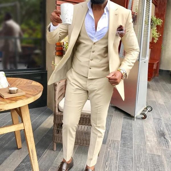 men's suits & blazers slim fit casual men with notched lapel 3 piece beige groomsmen tuxedo for wedding male fashion jacket pants vest, White;black
men's suits & blazers slim fit casual men with notched lapel 3 piece beige groomsmen tuxedo for wedding male fashion jacket pants vest, White;black