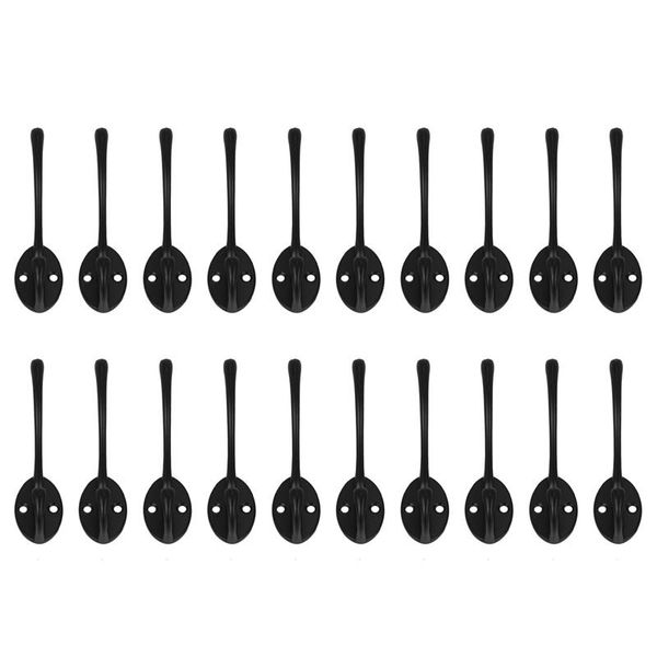 hooks & rails 20 pcs black zinc alloy double coat hook classic antique industrial style hanger
hooks & rails 20 pcs black zinc alloy double coat hook classic antique industrial style hanger