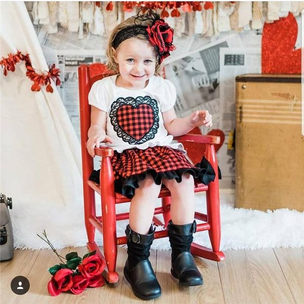 clothing sets kids baby girls 3-piece outfit set short sleeve plaid heart pattern t-shirt+plaid skirt+headband, White
clothing sets kids baby girls 3-piece outfit set short sleeve plaid heart pattern t-shirt+plaid skirt+headband, White