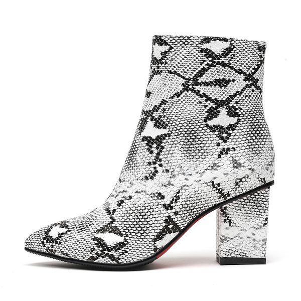fashion print snake pu women ankle boots zip pointed toe footwear thick high heels female boot party shoes women 2018 new winter, Black
fashion print snake pu women ankle boots zip pointed toe footwear thick high heels female boot party shoes women 2018 new winter, Black