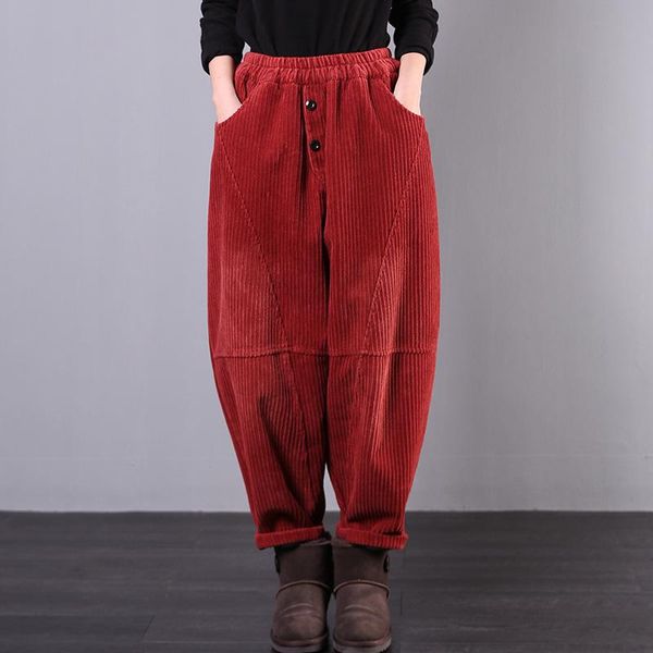 women's pants & capris winter women large size loose thicker fleece corduroy trousers elastic waist pocket casual all-match, Black;white
women's pants & capris winter women large size loose thicker fleece corduroy trousers elastic waist pocket casual all-match, Black;white