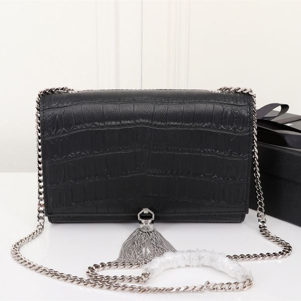 2021 the latest graceful bag super beautiful imported alligator skin with original hardware 311224 chain tassel shoulder bags practical, Black
2021 the latest graceful bag super beautiful imported alligator skin with original hardware 311224 chain tassel shoulder bags practical, Black