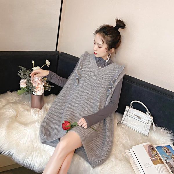 women's vests 2021 spring v neck women sweater vest sleeveless knit female cotton soft elastic solid color pullovers ruffles sweaters j, Black;white
women's vests 2021 spring v neck women sweater vest sleeveless knit female cotton soft elastic solid color pullovers ruffles sweaters j, Black;white