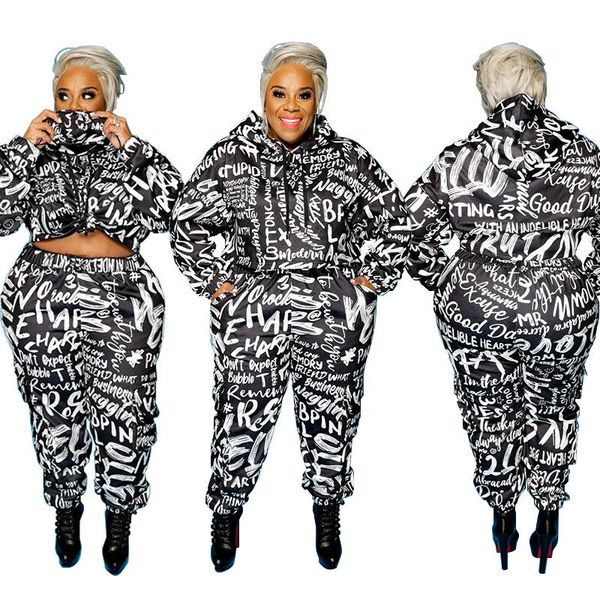 women's two piece pants 2 outfits for women and hoodie joggers matching sets letter print plus size track suit wholesale drop, White
women's two piece pants 2 outfits for women and hoodie joggers matching sets letter print plus size track suit wholesale drop, White