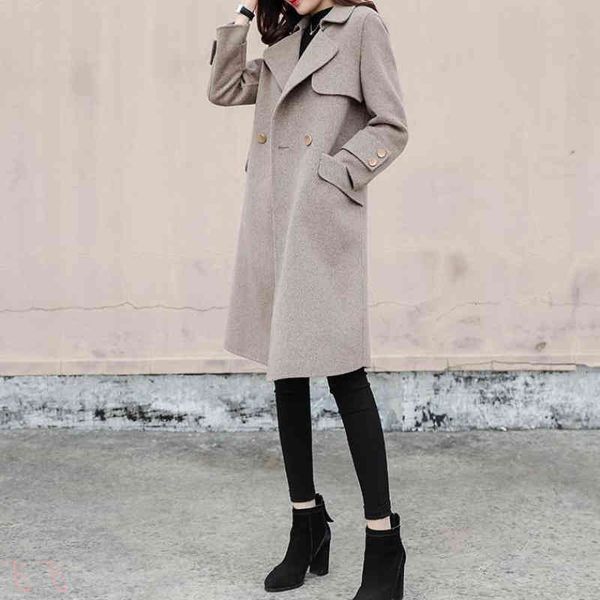 women's fur & faux wool coat, autumn and winter, medium, , korean style, loose , british jacket a158 5rmv, Black 
women's fur & faux wool coat, autumn and winter, medium, , korean style, loose , british jacket a158 5rmv, Black