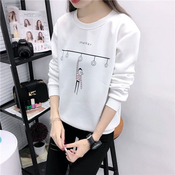 2021 autumn winter new korean version cartoon monkey loose longer sleeves women's sweater 2mp7, Black
2021 autumn winter new korean version cartoon monkey loose longer sleeves women's sweater 2mp7, Black