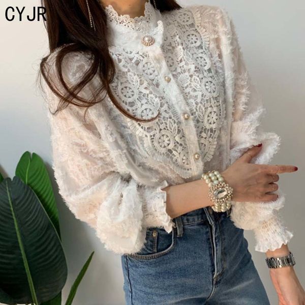 cyjr crochet lace korean women's blouses solid ladies collar long sleeve vintage blouse spring shirt j083, White;black
cyjr crochet lace korean women's blouses solid ladies collar long sleeve vintage blouse spring shirt j083, White;black