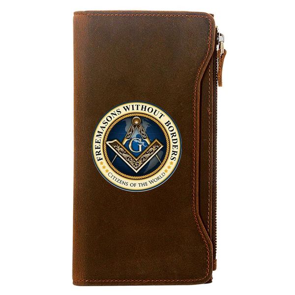 and accepted masons printing genuine leather wallet men long purse with phone bag zipper card holder clutch, Red;black
and accepted masons printing genuine leather wallet men long purse with phone bag zipper card holder clutch, Red;black