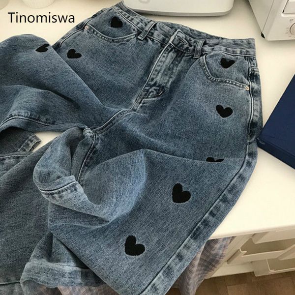 love heart embroidery jeans women casual straight loose denim pants female korean style casual high waist pantalones femme 210302, Blue
love heart embroidery jeans women casual straight loose denim pants female korean style casual high waist pantalones femme 210302, Blue
