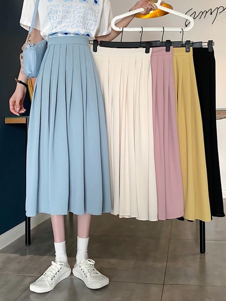 solid medium length summer 2021 high waist pleated chic hip covered a-line skirt fashion, Black
solid medium length summer 2021 high waist pleated chic hip covered a-line skirt fashion, Black