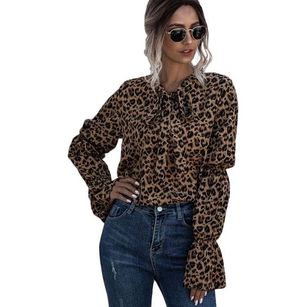 women's blouses & shirts fashion classic leopard print shirt chiffon casual loose lantern long sleeve v-neck lace up pleated ol, White
women's blouses & shirts fashion classic leopard print shirt chiffon casual loose lantern long sleeve v-neck lace up pleated ol, White
