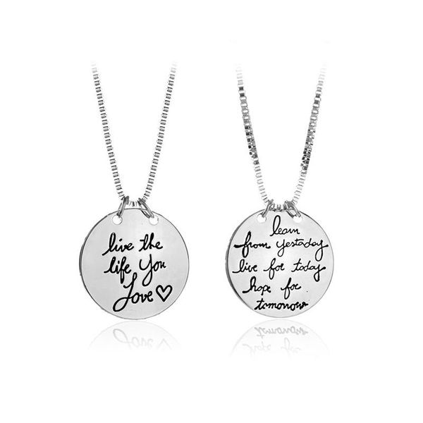 pendant necklaces popacc fashion round letter tag love heart necklace couple personality wild party trendy jewelry, Silver
pendant necklaces popacc fashion round letter tag love heart necklace couple personality wild party trendy jewelry, Silver