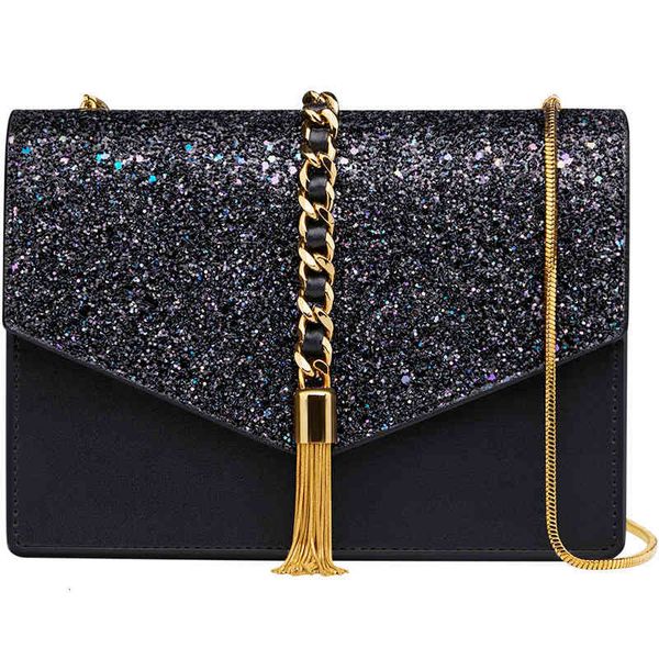 king paul's one shoulder diagonal straddle women's bag 2021 fashion star sky tassel sequin chain, Black;red
king paul's one shoulder diagonal straddle women's bag 2021 fashion star sky tassel sequin chain, Black;red