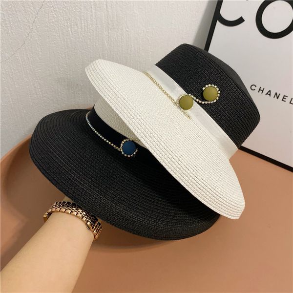 women's summer color contrast drill nail bead lamp shade straw holiday beach hat big edge sunscreen hat, Yellow
women's summer color contrast drill nail bead lamp shade straw holiday beach hat big edge sunscreen hat, Yellow