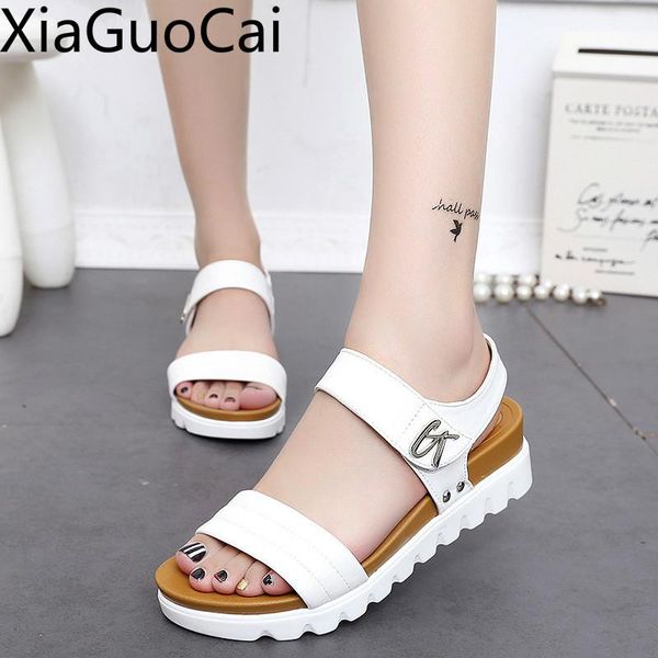 sandals white platform women summer low heel peep toe pu leather women's students breathable, Black
sandals white platform women summer low heel peep toe pu leather women's students breathable, Black