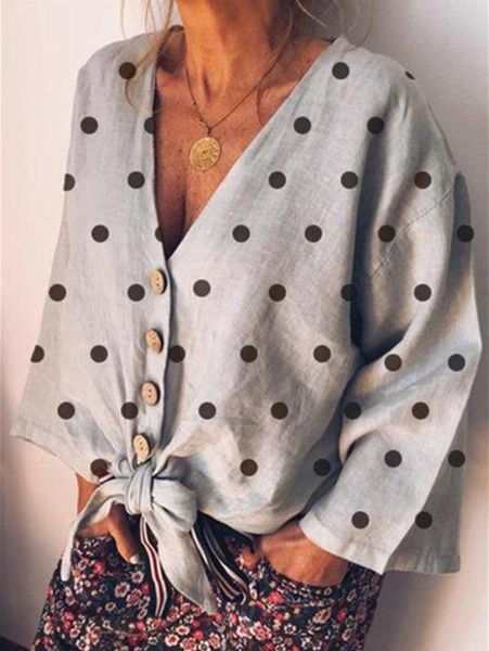 women's blouses & shirts hirigin women long sleeve loose fashion button bow bandage ladies summer polka dot casual blouse shirt 2021, White
women's blouses & shirts hirigin women long sleeve loose fashion button bow bandage ladies summer polka dot casual blouse shirt 2021, White