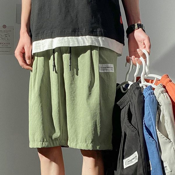 men's shorts plain summer junior versatile sports loose hong kong style cropped trousers for men casual, White;black
men's shorts plain summer junior versatile sports loose hong kong style cropped trousers for men casual, White;black