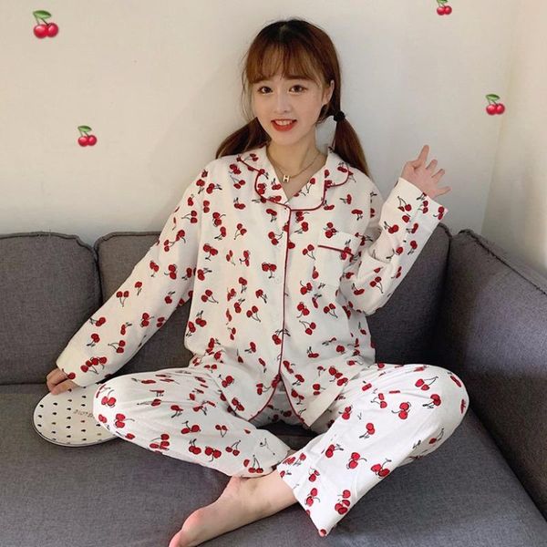 women's sleepwear xifer autumn and winter korea ins sweet cherry loose brushed long-sleeved home wear student pajamas set female, Black;red
women's sleepwear xifer autumn and winter korea ins sweet cherry loose brushed long-sleeved home wear student pajamas set female, Black;red