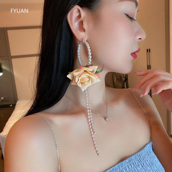 hoop & huggie fyuan long tassel pearl earrings for women bijoux oversize cloth rose flower statement jewelry, Golden;silver
hoop & huggie fyuan long tassel pearl earrings for women bijoux oversize cloth rose flower statement jewelry, Golden;silver
