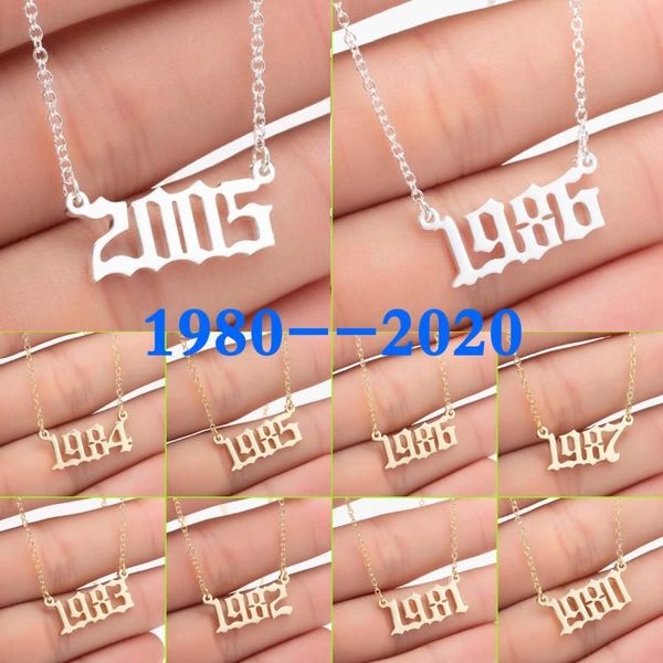 pendant necklaces 1980-2021 year number stainless steel gold color custom birth age friends gifts wholesale, Silver
pendant necklaces 1980-2021 year number stainless steel gold color custom birth age friends gifts wholesale, Silver