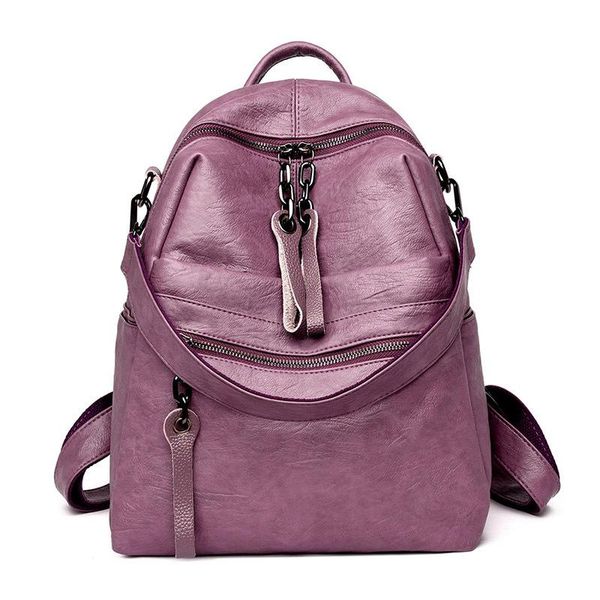 backpack multi-functional women's 2021 style light soft shoulder bag fashion headphone jack leather
backpack multi-functional women's 2021 style light soft shoulder bag fashion headphone jack leather