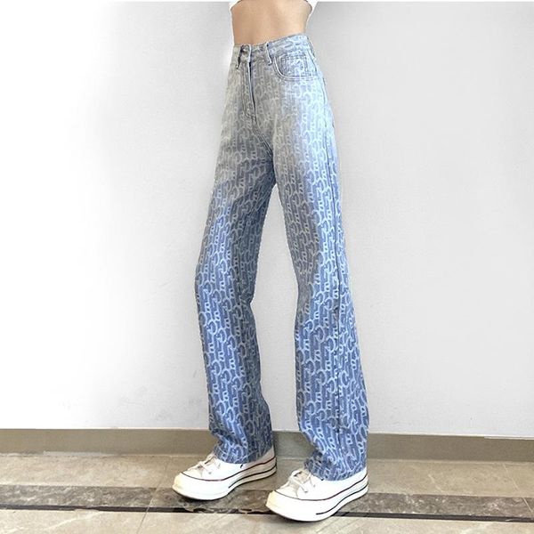 women's jeans high street 2021 fall fashion solid color waist slim straight casual women, Blue
women's jeans high street 2021 fall fashion solid color waist slim straight casual women, Blue