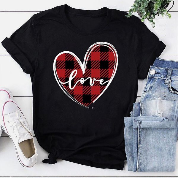 love t shirt lover funny t shirts women tumblr plaid heart graphic tee short sleeve clothing dropshipping, White
love t shirt lover funny t shirts women tumblr plaid heart graphic tee short sleeve clothing dropshipping, White